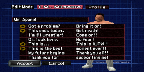 Screenshot of the Mic Appeal portion of Edit Mode.
