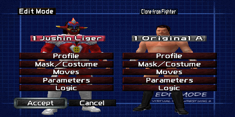 Screenshot of the 'Clone from Fighter' option in Edit Mode.